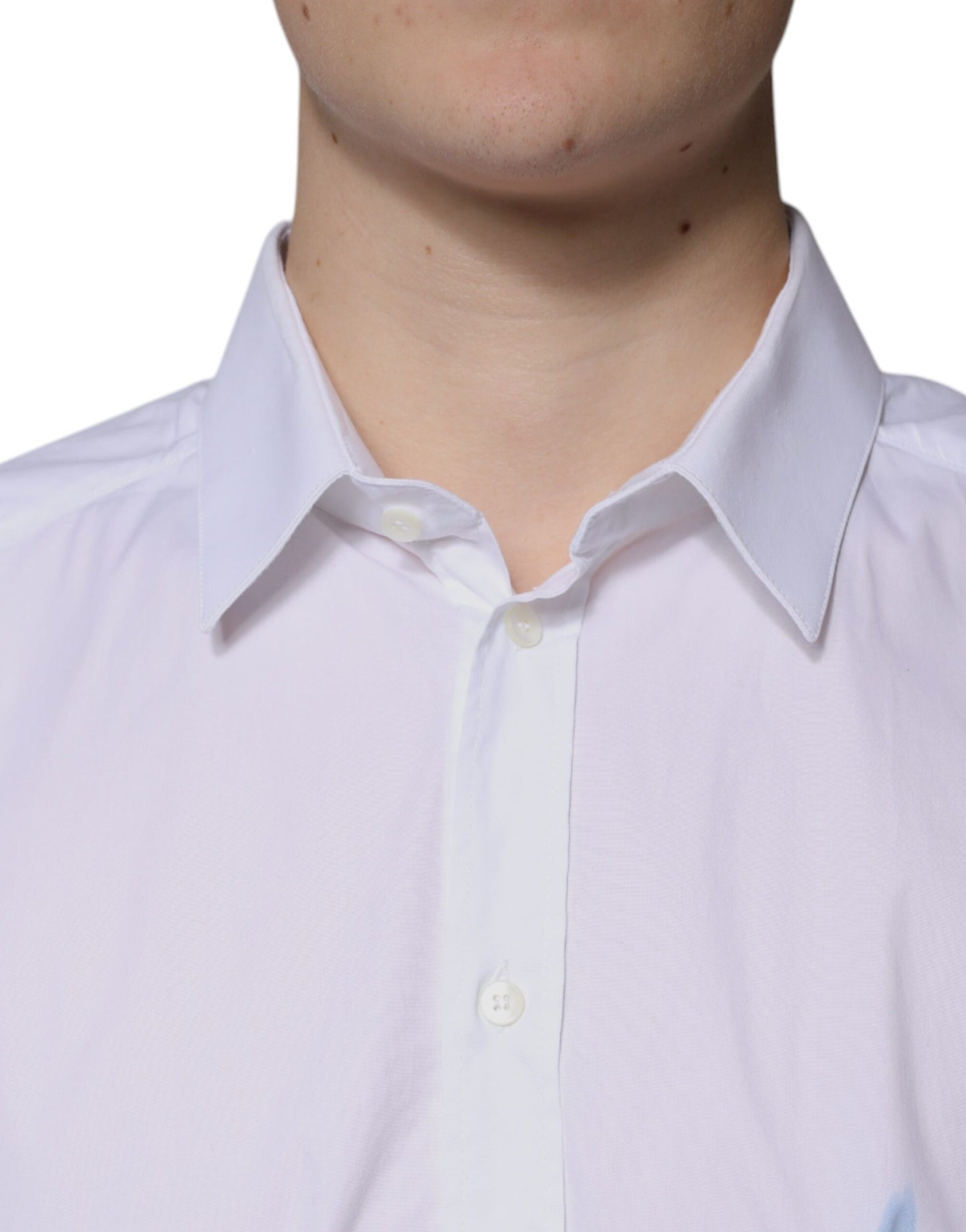 Chemise de cérémonie à manches longues en coton blanc, dorée, Dolce & Gabbana