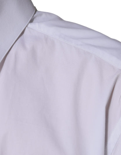 Chemise de cérémonie à manches longues en coton blanc, dorée, Dolce & Gabbana