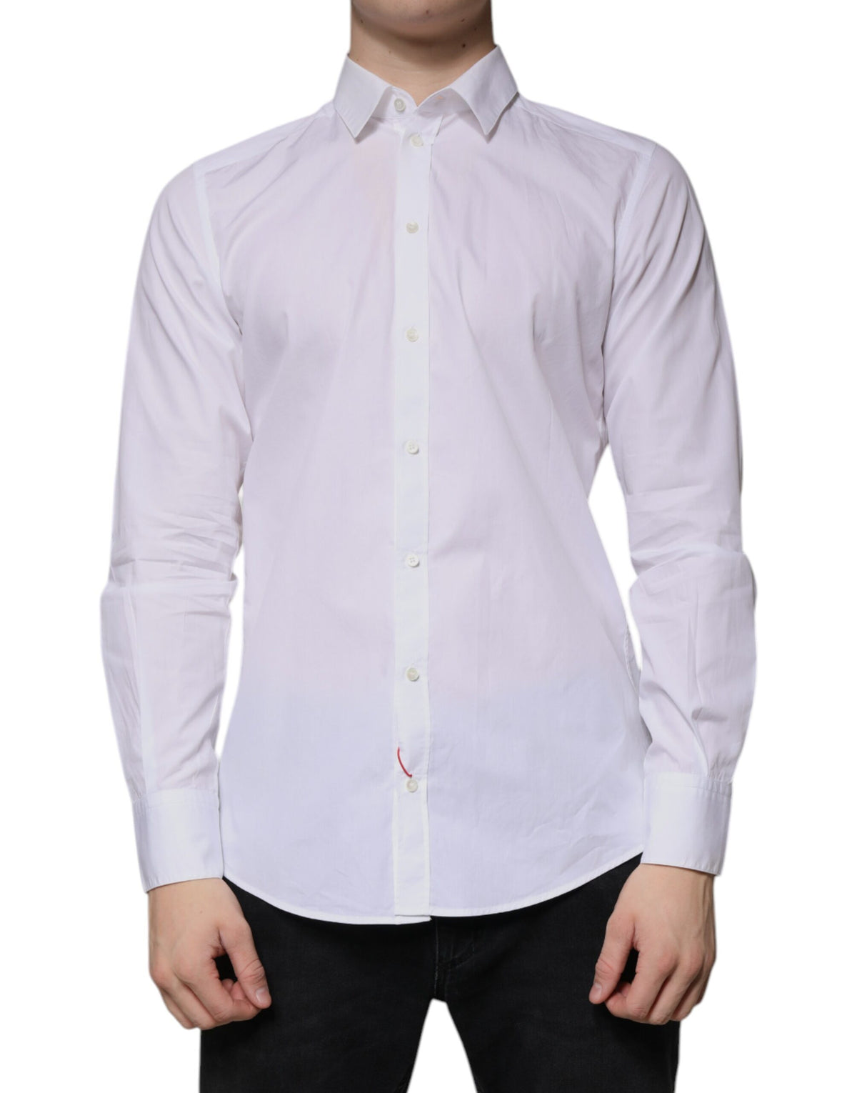 Chemise de cérémonie à manches longues en coton blanc de Dolce &amp; Gabbana