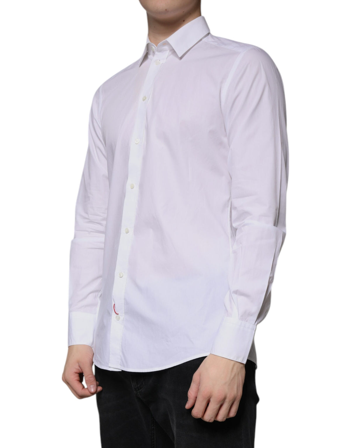 Chemise de cérémonie à manches longues en coton blanc de Dolce &amp; Gabbana