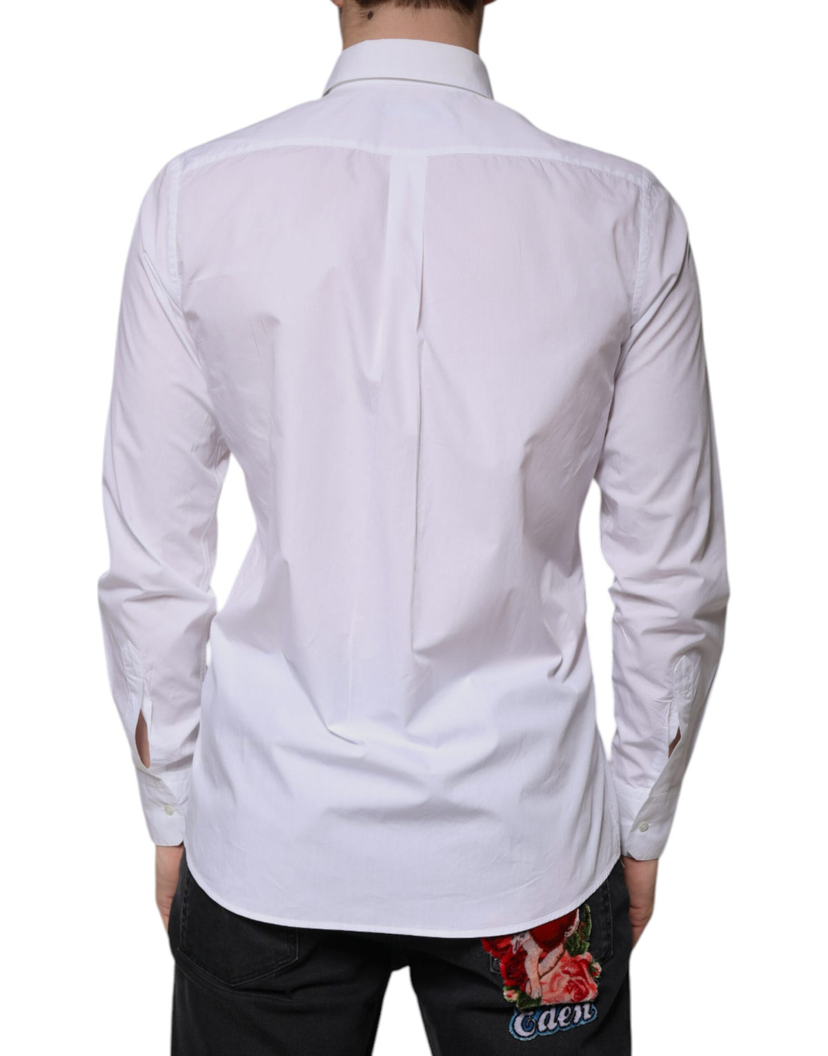 Chemise de cérémonie à manches longues en coton blanc de Dolce &amp; Gabbana