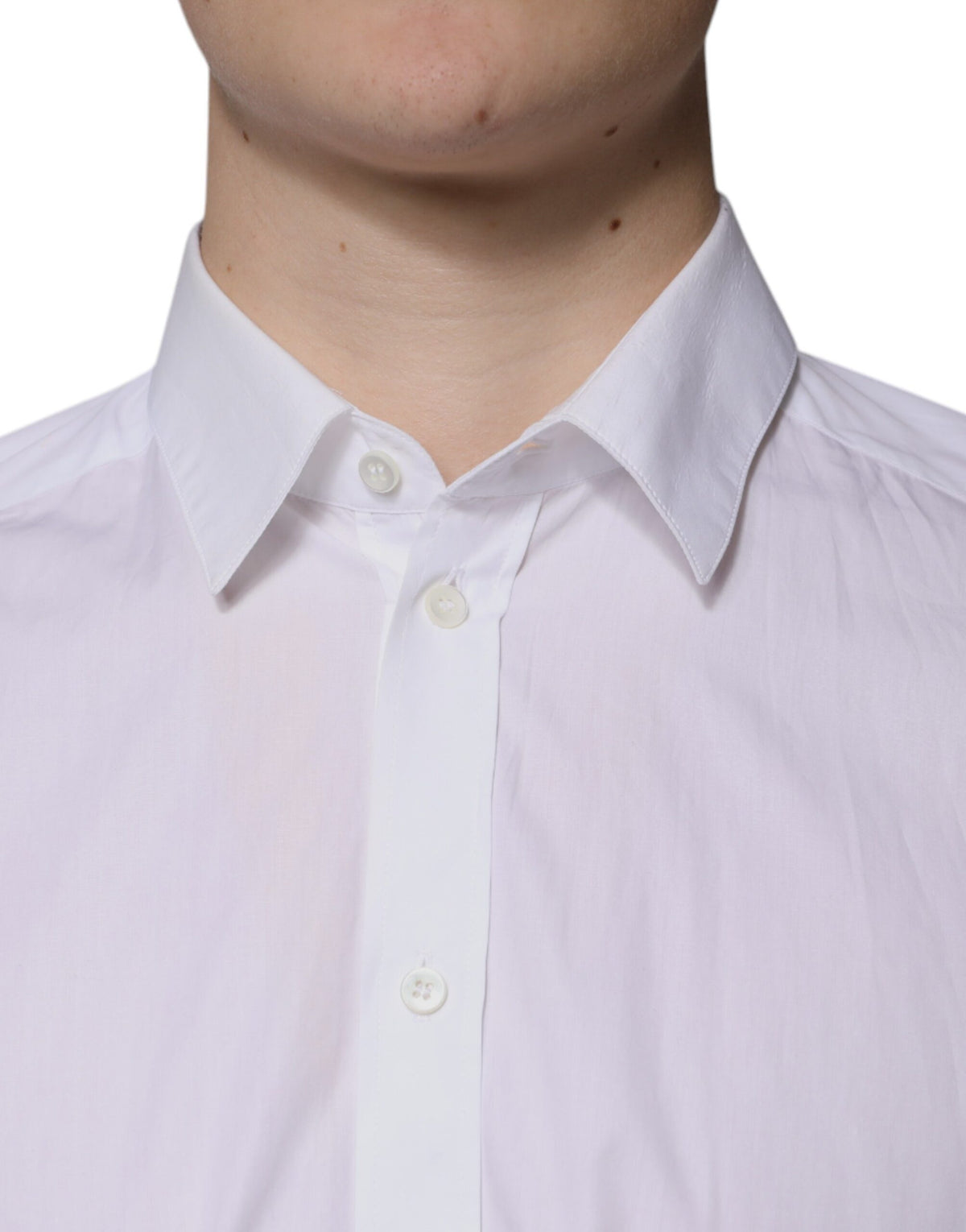 Chemise de cérémonie à manches longues en coton blanc de Dolce &amp; Gabbana