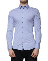 Chemise de ville SICILIA en coton bleu clair à coupe ajustée de Dolce &amp; Gabbana