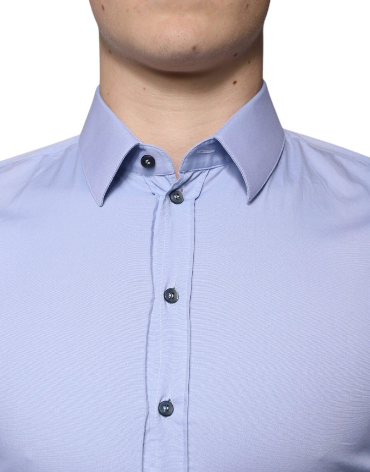 Chemise de ville SICILIA en coton bleu clair à coupe ajustée de Dolce &amp; Gabbana