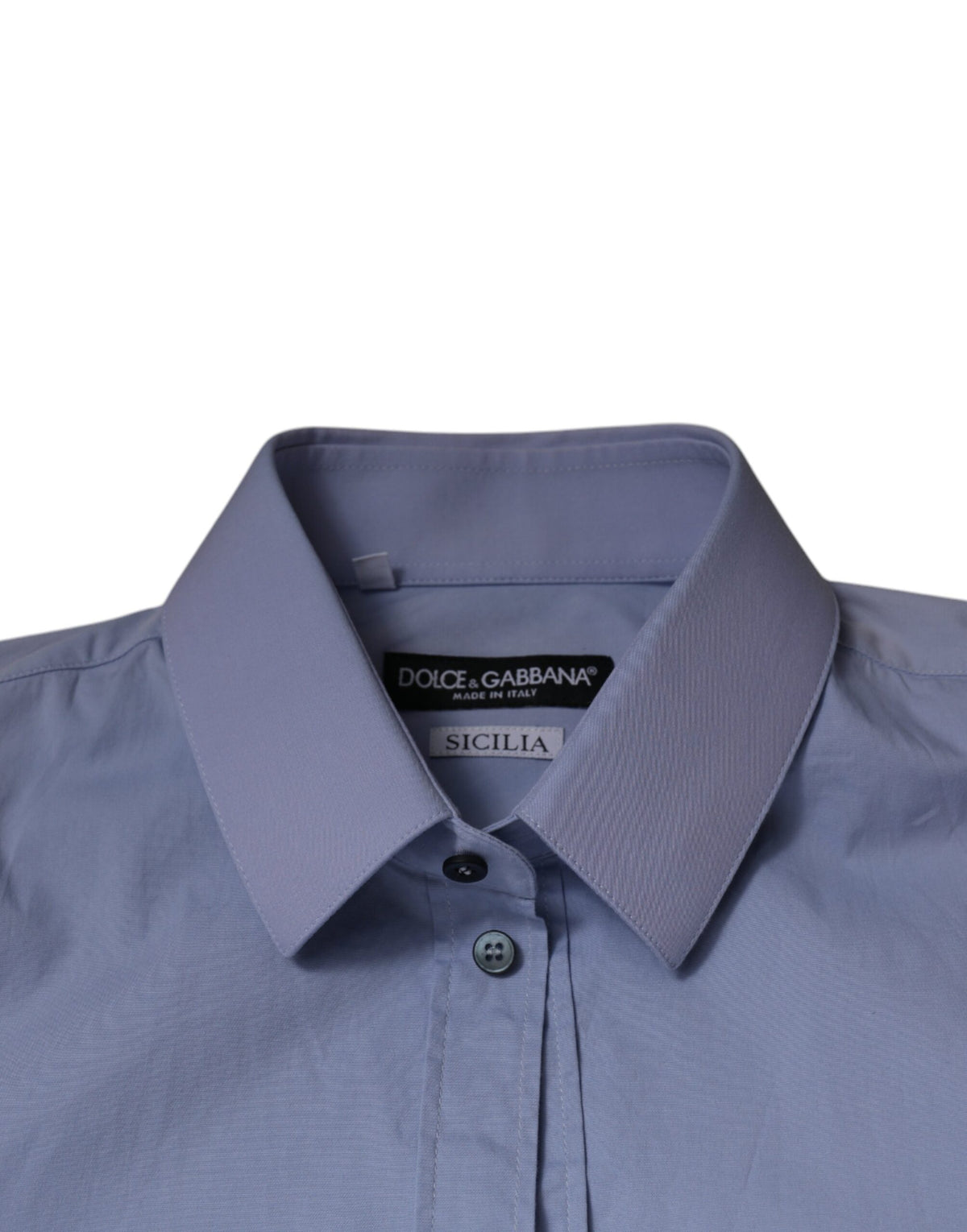 Chemise de ville SICILIA en coton bleu clair à coupe ajustée de Dolce &amp; Gabbana