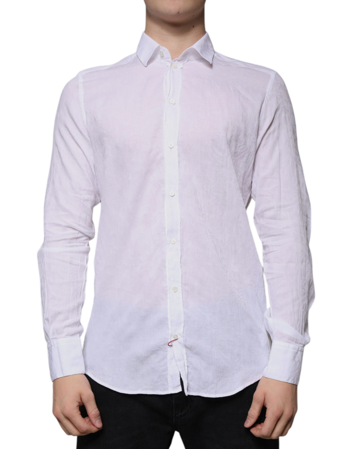 Chemise de ville homme blanche en coton, coupe ajustée, Dolce &amp; Gabbana