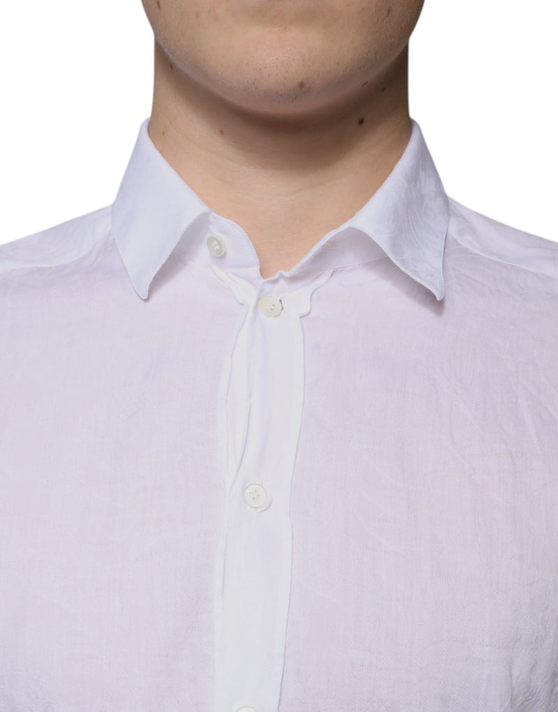 Wit katoenen, strakvallend, formele overhemd voor heren van Dolce &amp; Gabbana