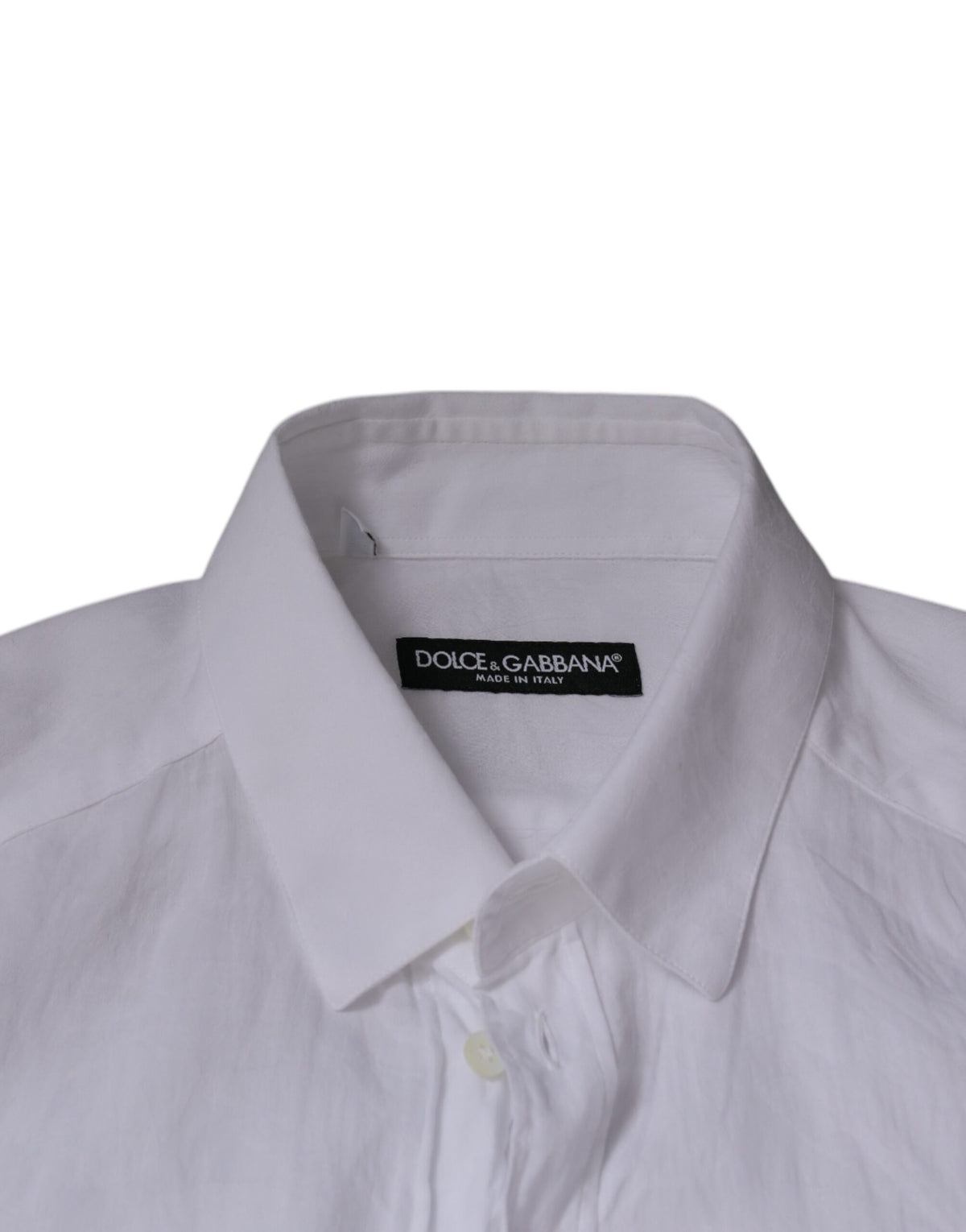 Chemise de ville homme blanche en coton, coupe ajustée, Dolce &amp; Gabbana