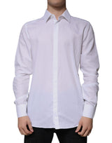 Chemise habillée dorée, coupe ajustée, en coton blanc de Dolce &amp; Gabbana.