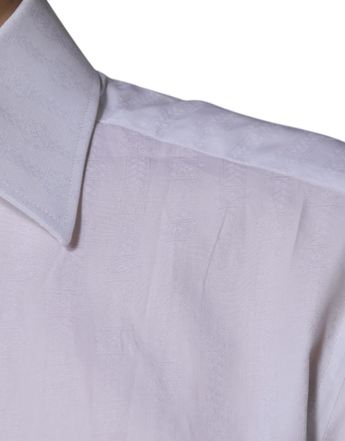 Chemise habillée dorée, coupe ajustée, en coton blanc de Dolce &amp; Gabbana.