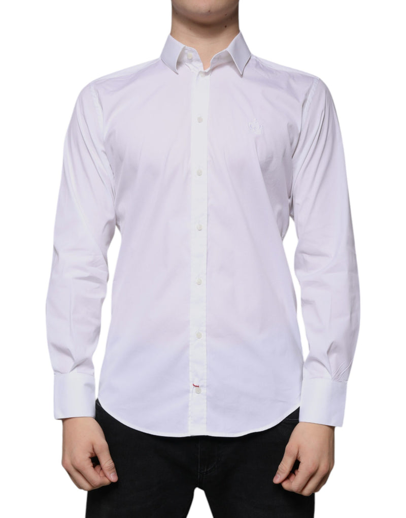 Dolce &amp; Gabbana wit overhemd van gemengd katoen, model MARTINI, voor heren