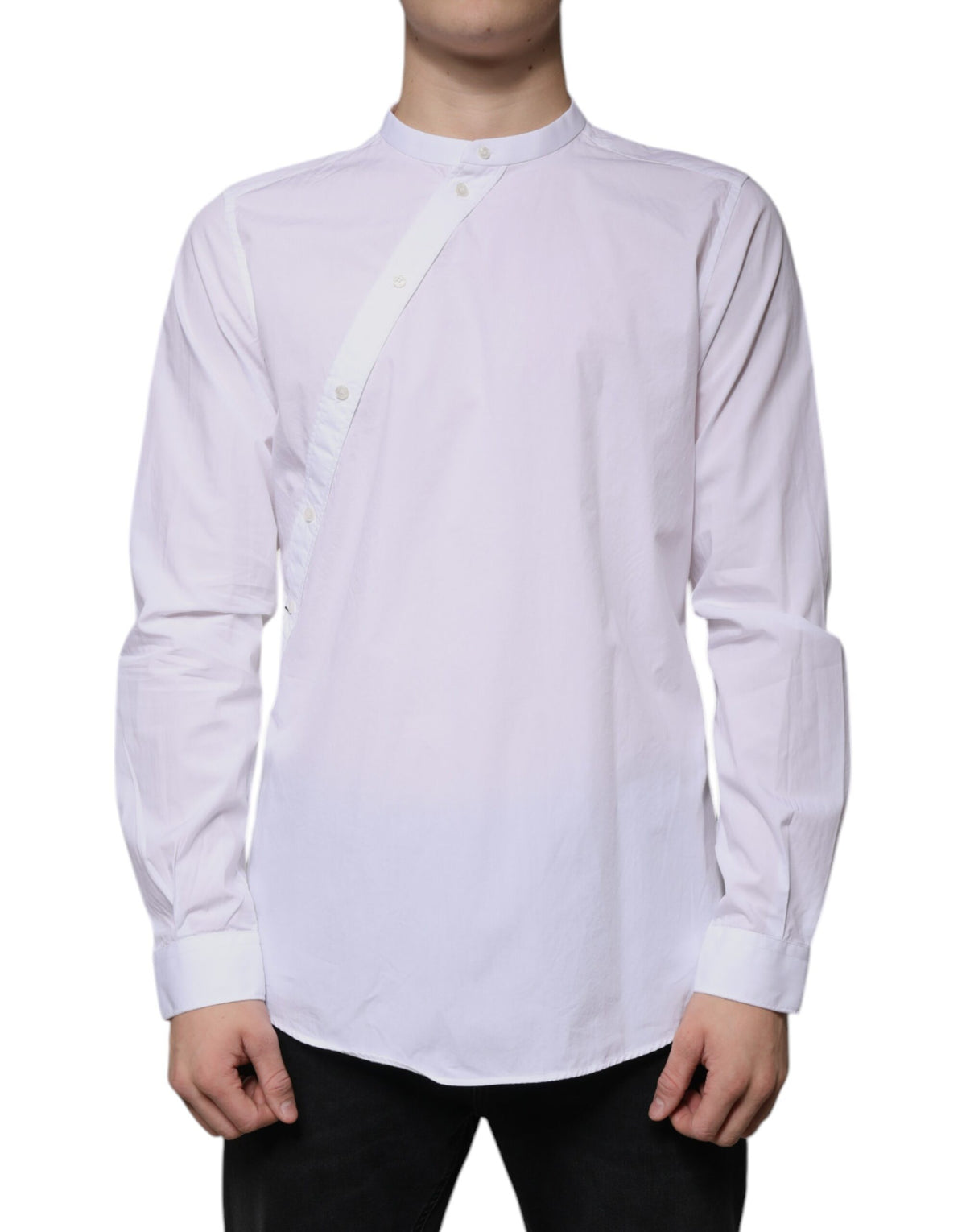 Chemise de ville MARTINI en coton blanc, coupe ajustée, Dolce &amp; Gabbana