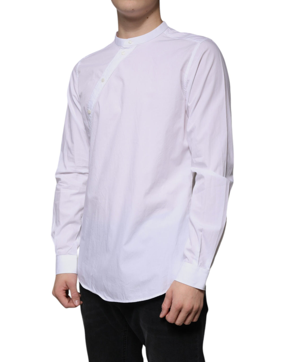 Chemise de ville MARTINI en coton blanc, coupe ajustée, Dolce &amp; Gabbana