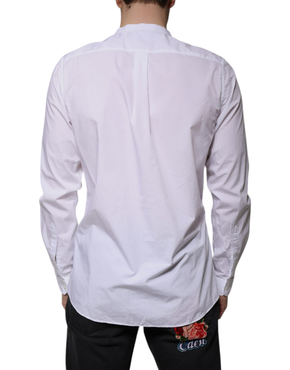 Chemise de ville MARTINI en coton blanc, coupe ajustée, Dolce &amp; Gabbana
