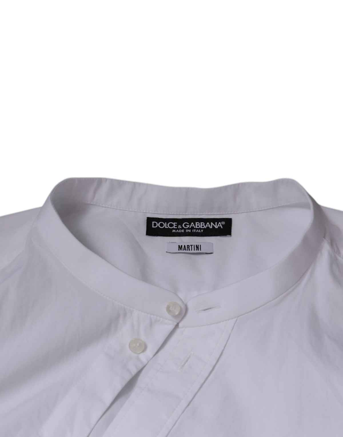 Chemise de ville MARTINI en coton blanc, coupe ajustée, Dolce &amp; Gabbana