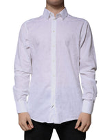 Chemise de ville MARTINI en coton blanc, coupe ajustée pour homme, Dolce &amp; Gabbana