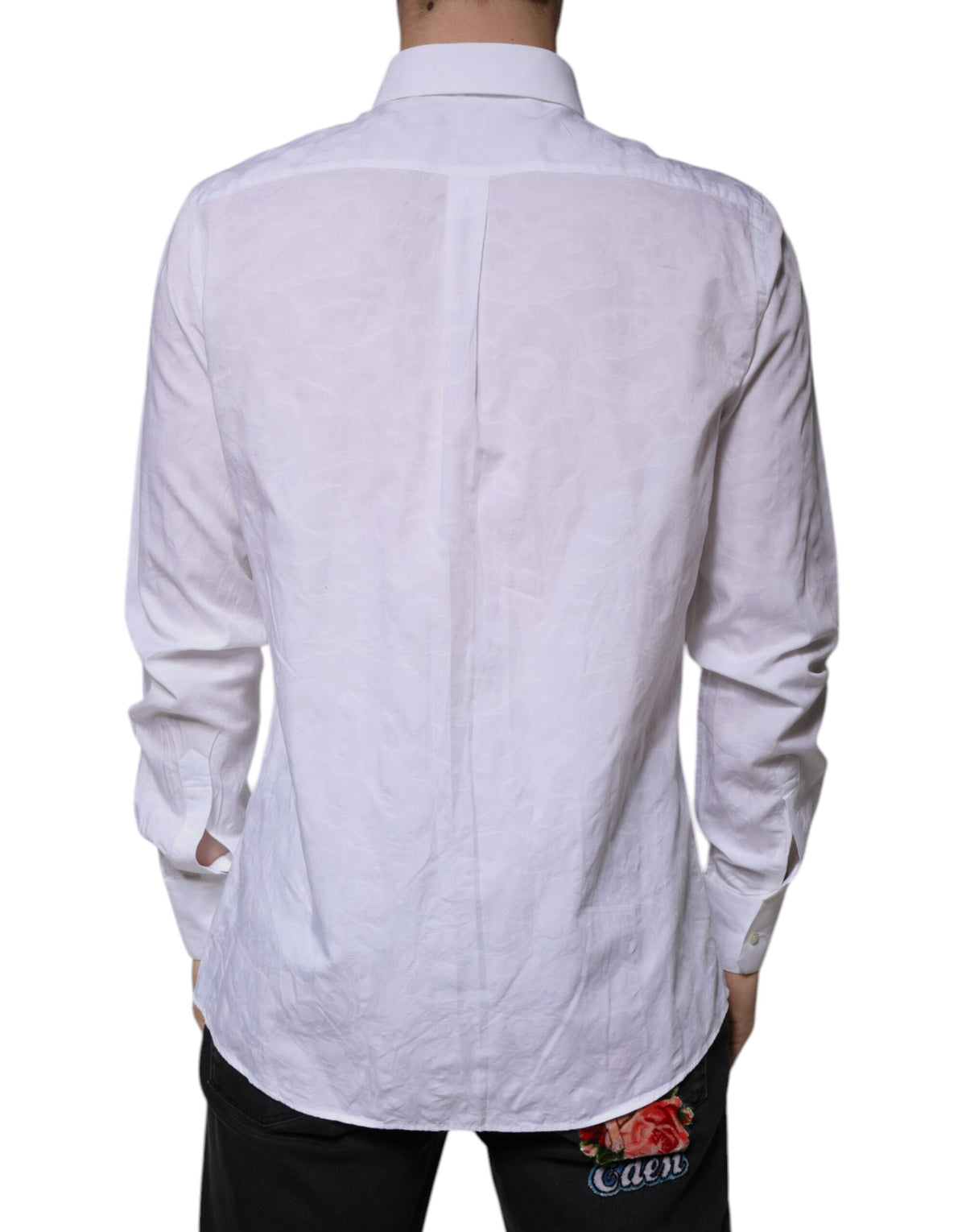Chemise de ville MARTINI en coton blanc, coupe ajustée pour homme, Dolce &amp; Gabbana