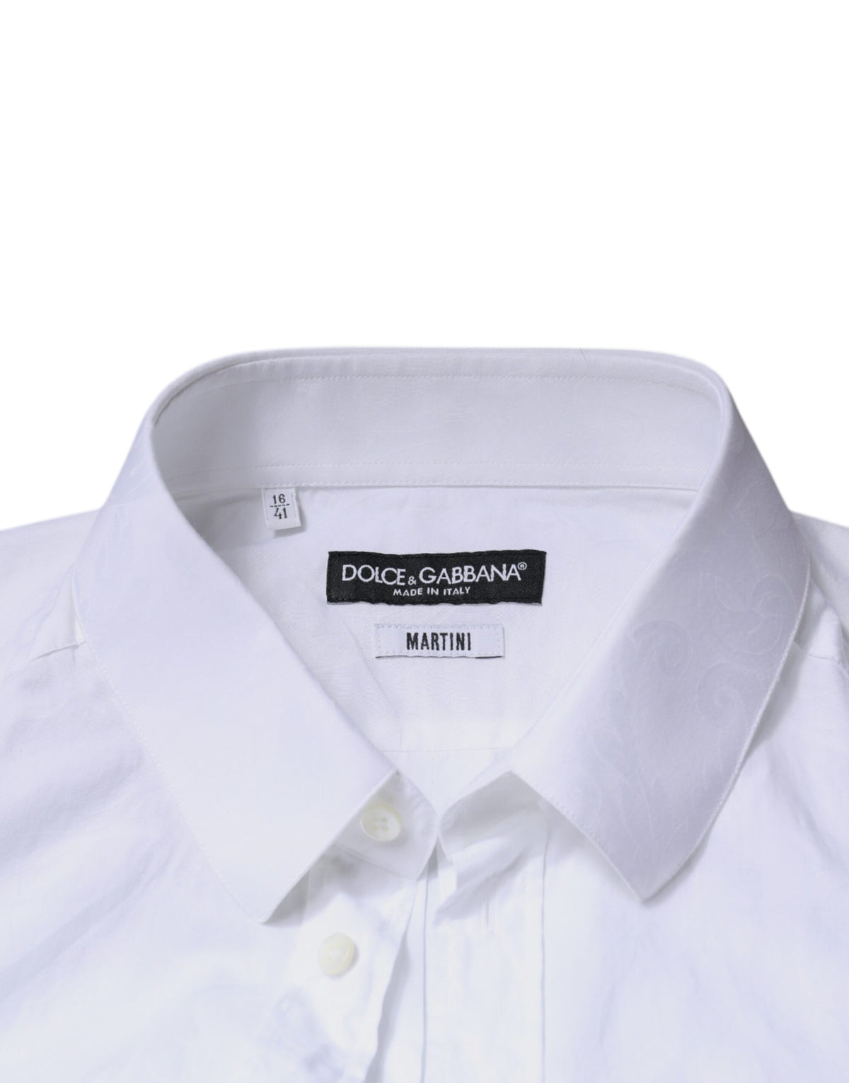 Chemise de ville MARTINI en coton blanc, coupe ajustée pour homme, Dolce &amp; Gabbana