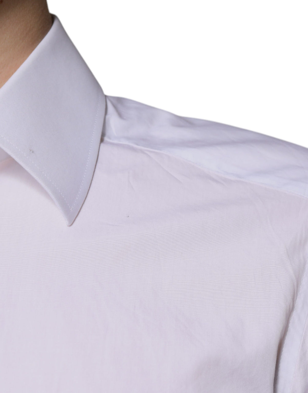 Chemise de ville dorée pour homme, coupe ajustée, en coton blanc de Dolce &amp; Gabbana