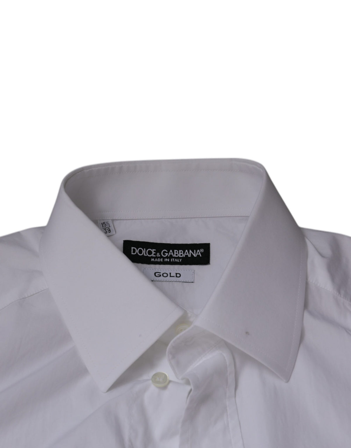 Chemise de ville dorée pour homme, coupe ajustée, en coton blanc de Dolce &amp; Gabbana