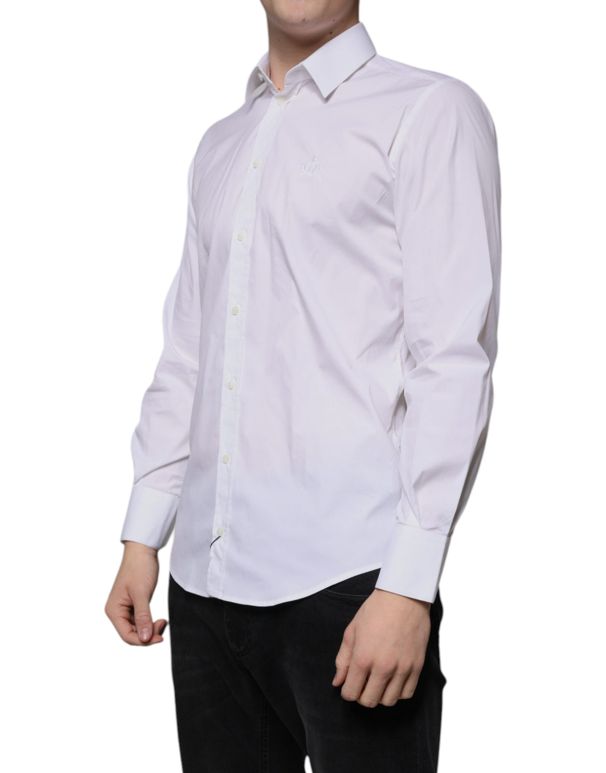 Chemise de ville MARTINI en coton blanc, coupe ajustée pour homme, Dolce &amp; Gabbana