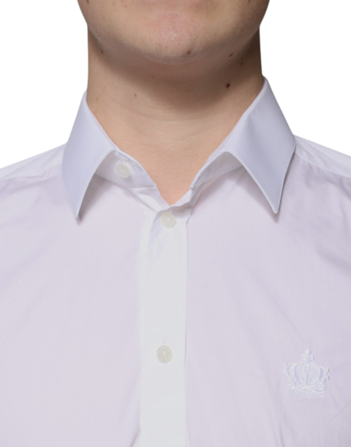 Chemise de ville MARTINI en coton blanc, coupe ajustée pour homme, Dolce &amp; Gabbana