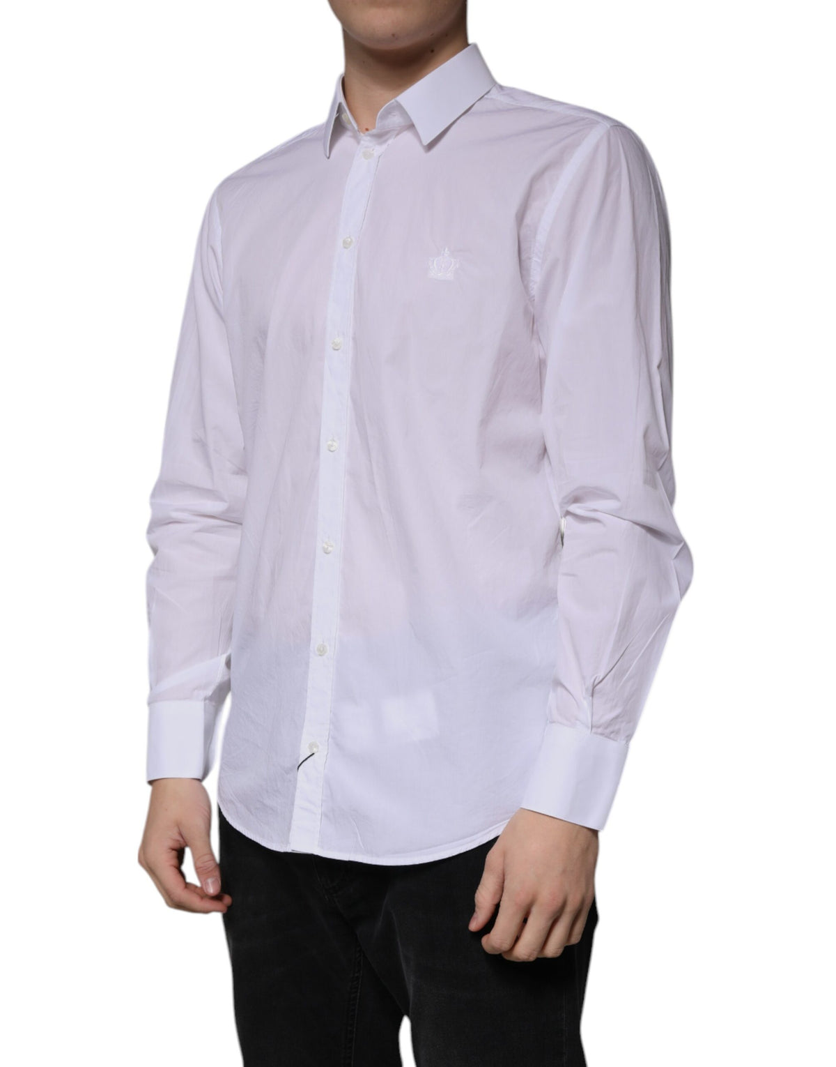 Chemise de ville MARTINI pour homme, blanche en coton, coupe ajustée, Dolce &amp; Gabbana