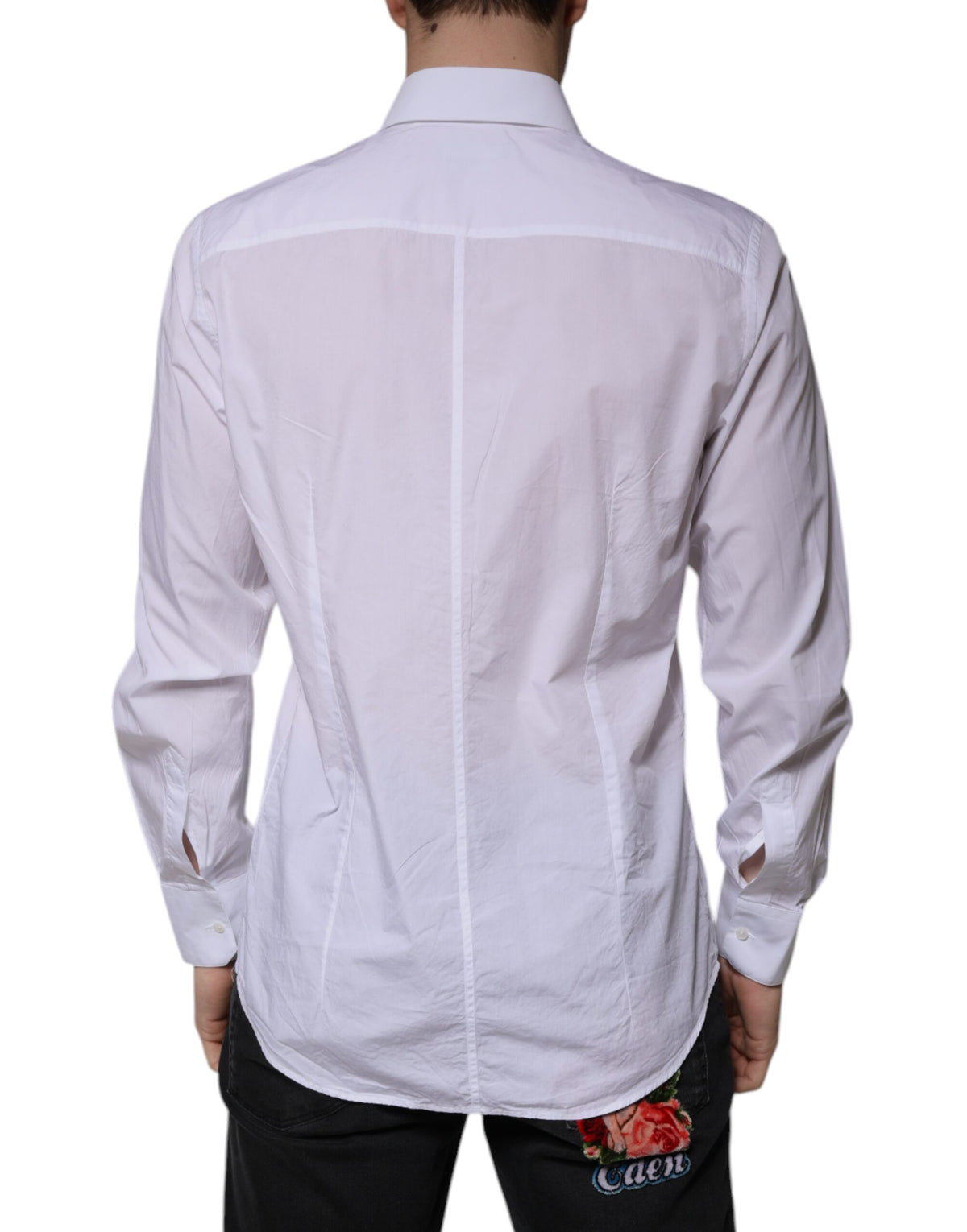 Chemise de ville MARTINI pour homme, blanche en coton, coupe ajustée, Dolce &amp; Gabbana