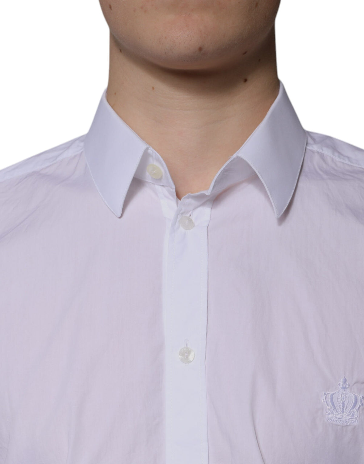Chemise de ville MARTINI pour homme, blanche en coton, coupe ajustée, Dolce &amp; Gabbana