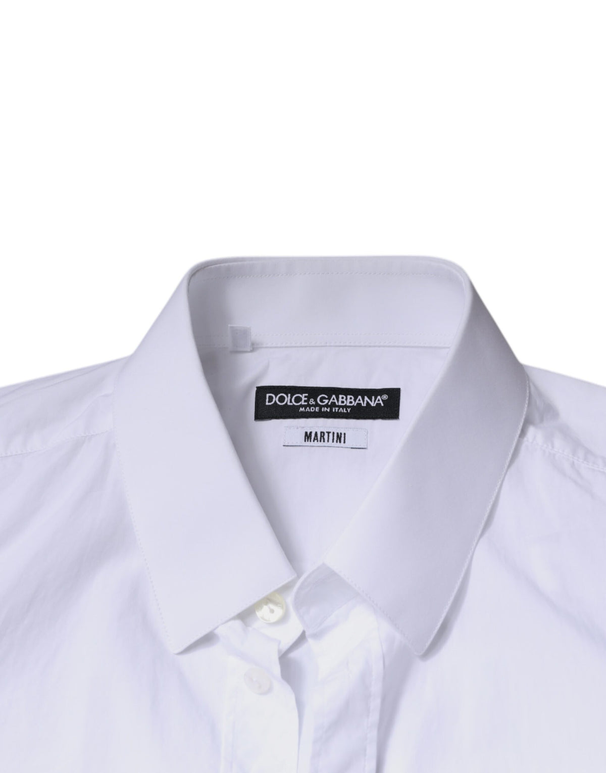 Chemise de ville MARTINI pour homme, blanche en coton, coupe ajustée, Dolce &amp; Gabbana