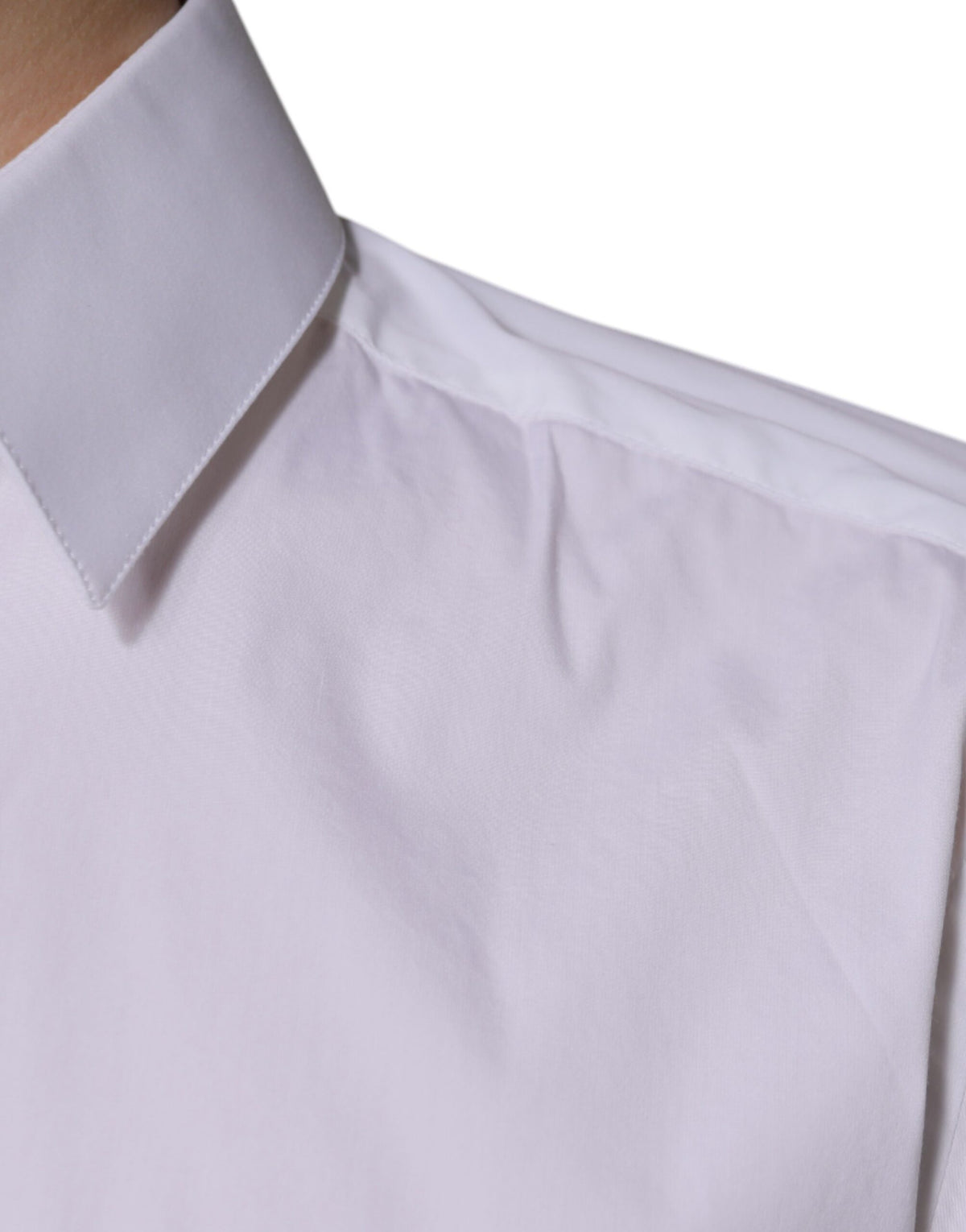 Chemise de cérémonie à manches longues en coton blanc, dorée, Dolce &amp; Gabbana