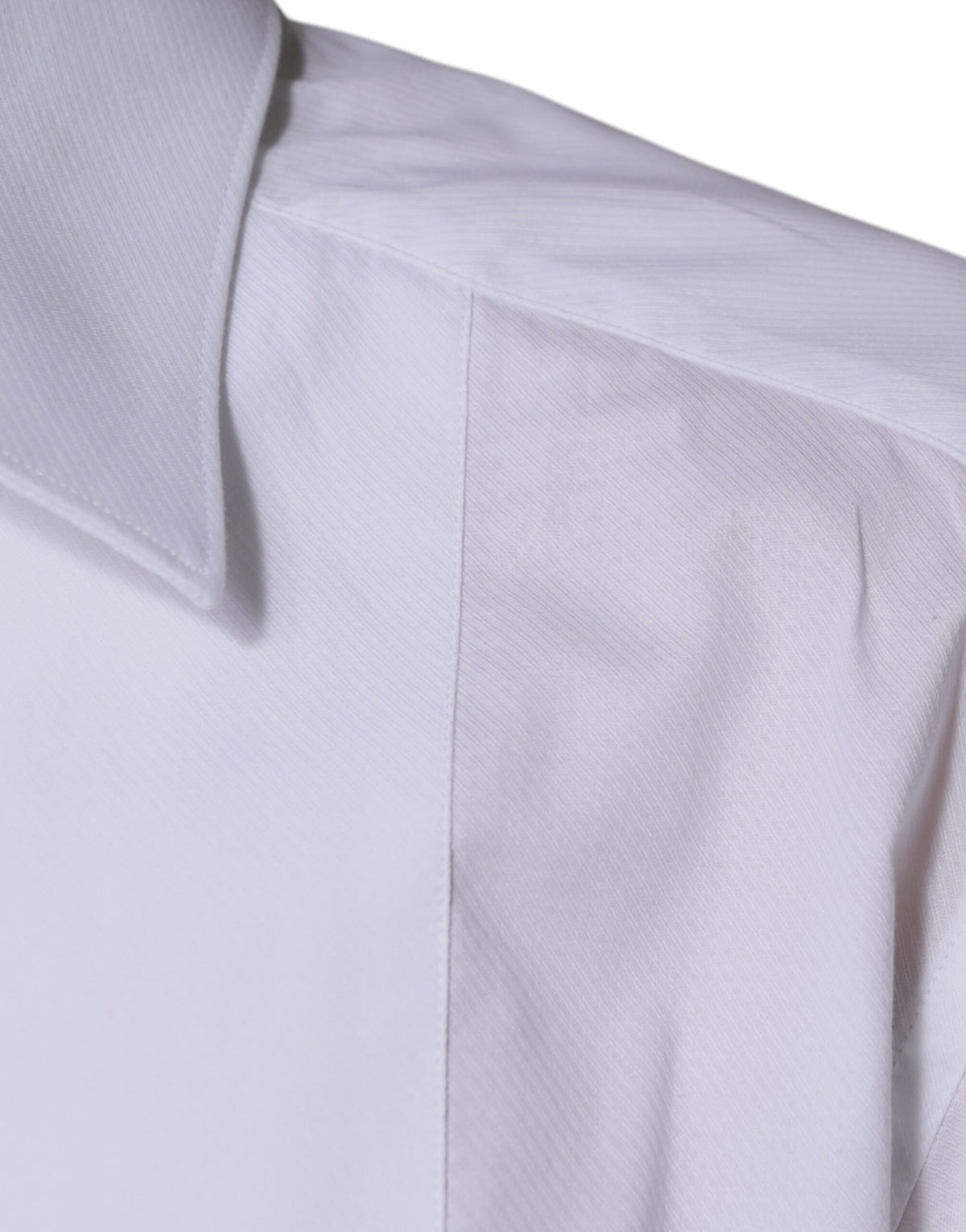 Chemise habillée blanche en popeline de coton à col montant de Dolce &amp; Gabbana, dorée.