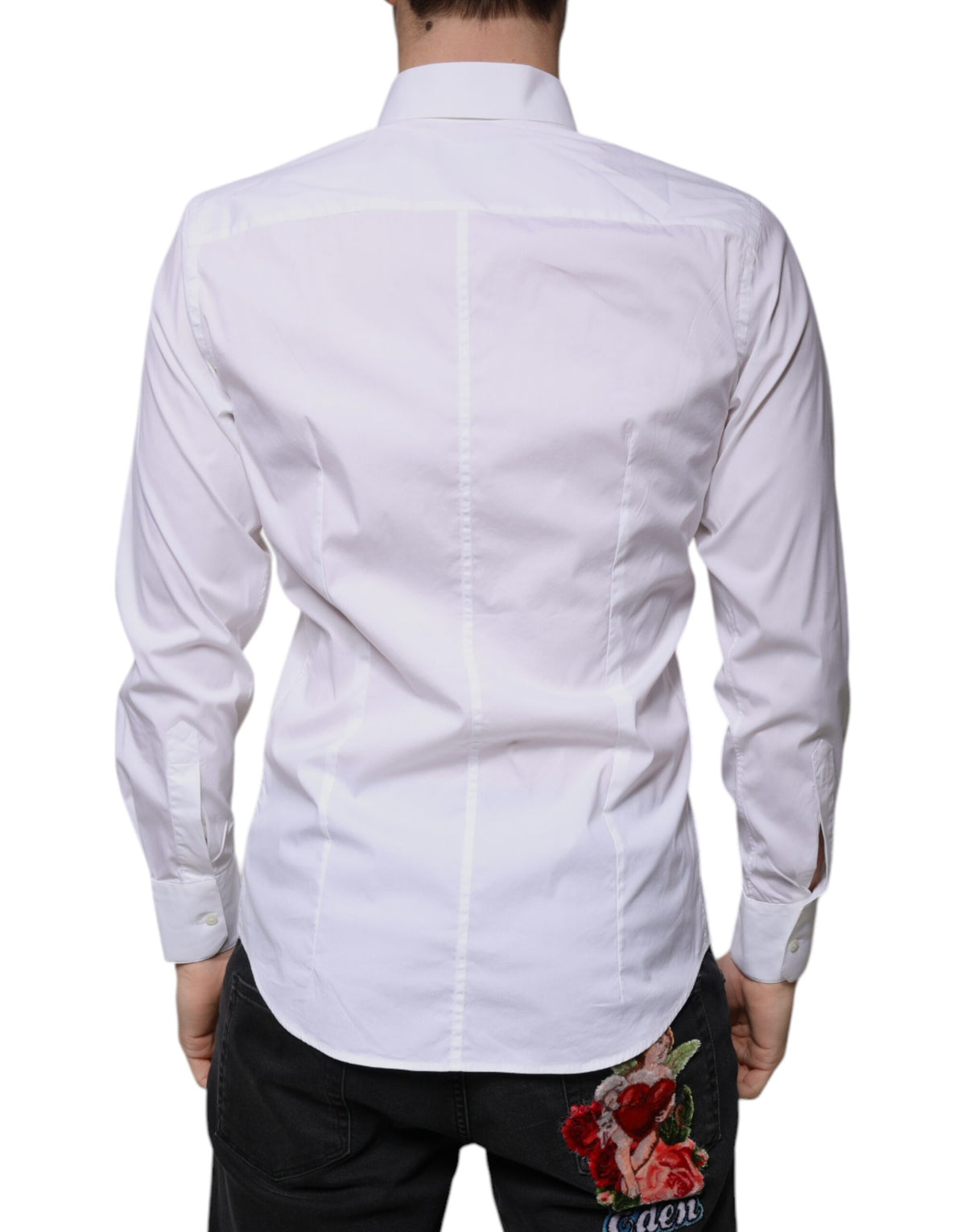 Chemise MARTINI formelle en coton blanc mélangé de Dolce &amp; Gabbana