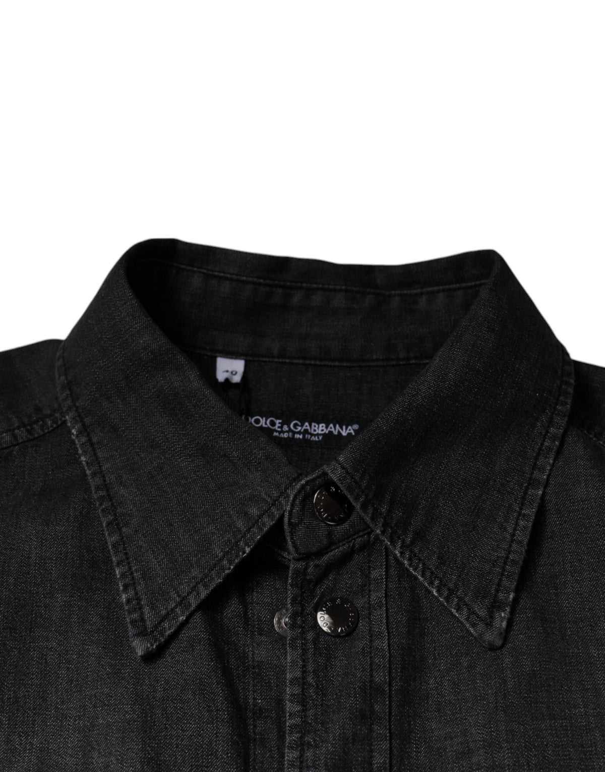 Chemise en jean à boutons et logo noir en coton de Dolce &amp; Gabbana