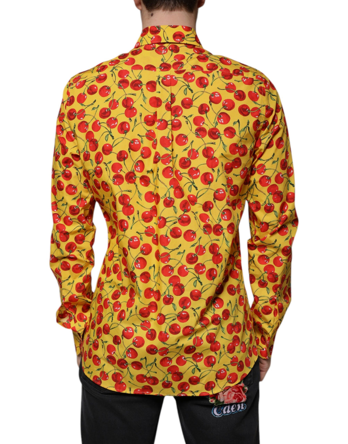 Chemise MARTINI en coton à pois cerise jaune de Dolce &amp; Gabbana