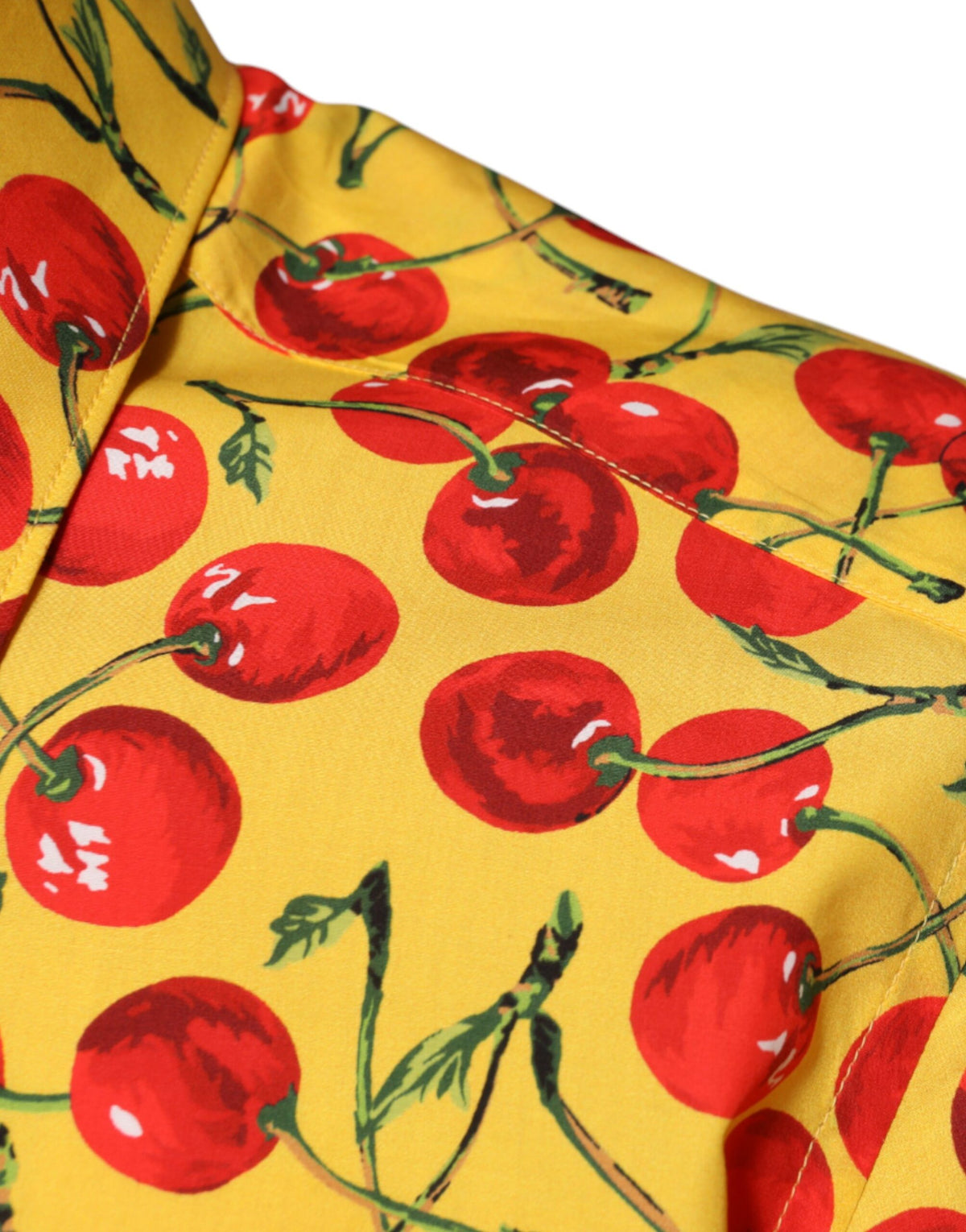 Chemise MARTINI en coton à pois cerise jaune de Dolce &amp; Gabbana