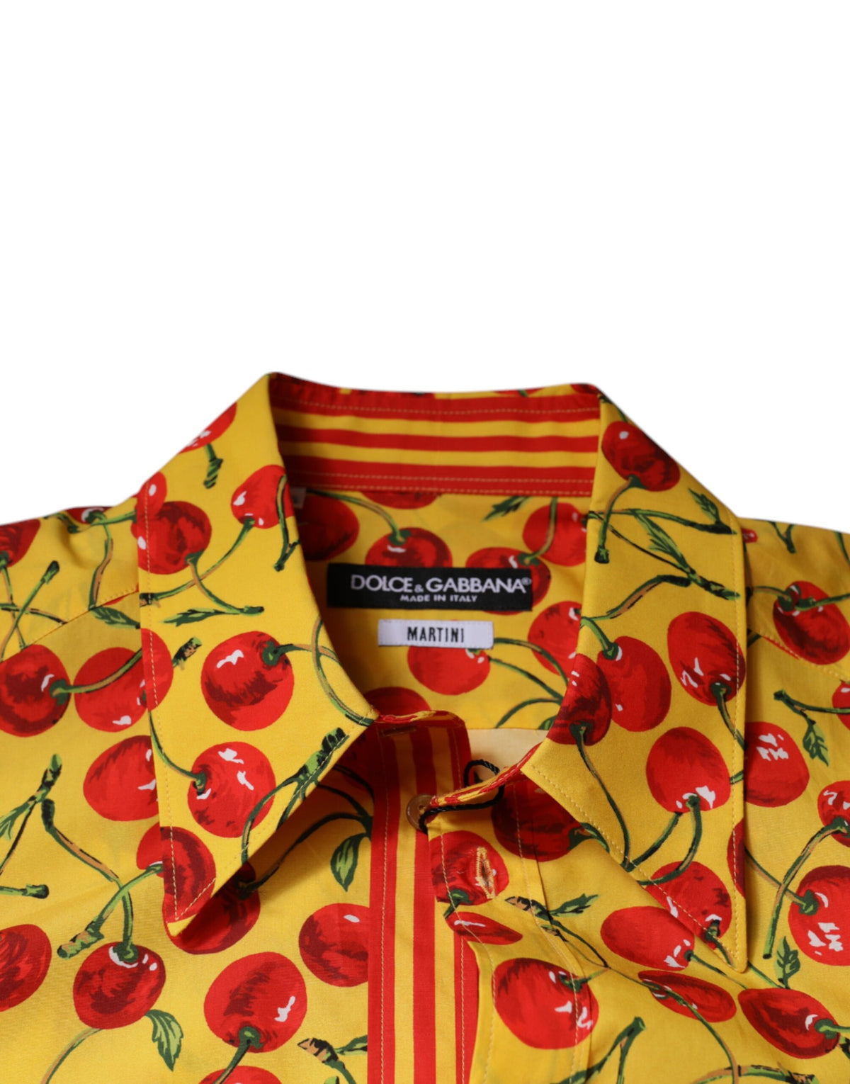 Chemise MARTINI en coton à pois cerise jaune de Dolce &amp; Gabbana