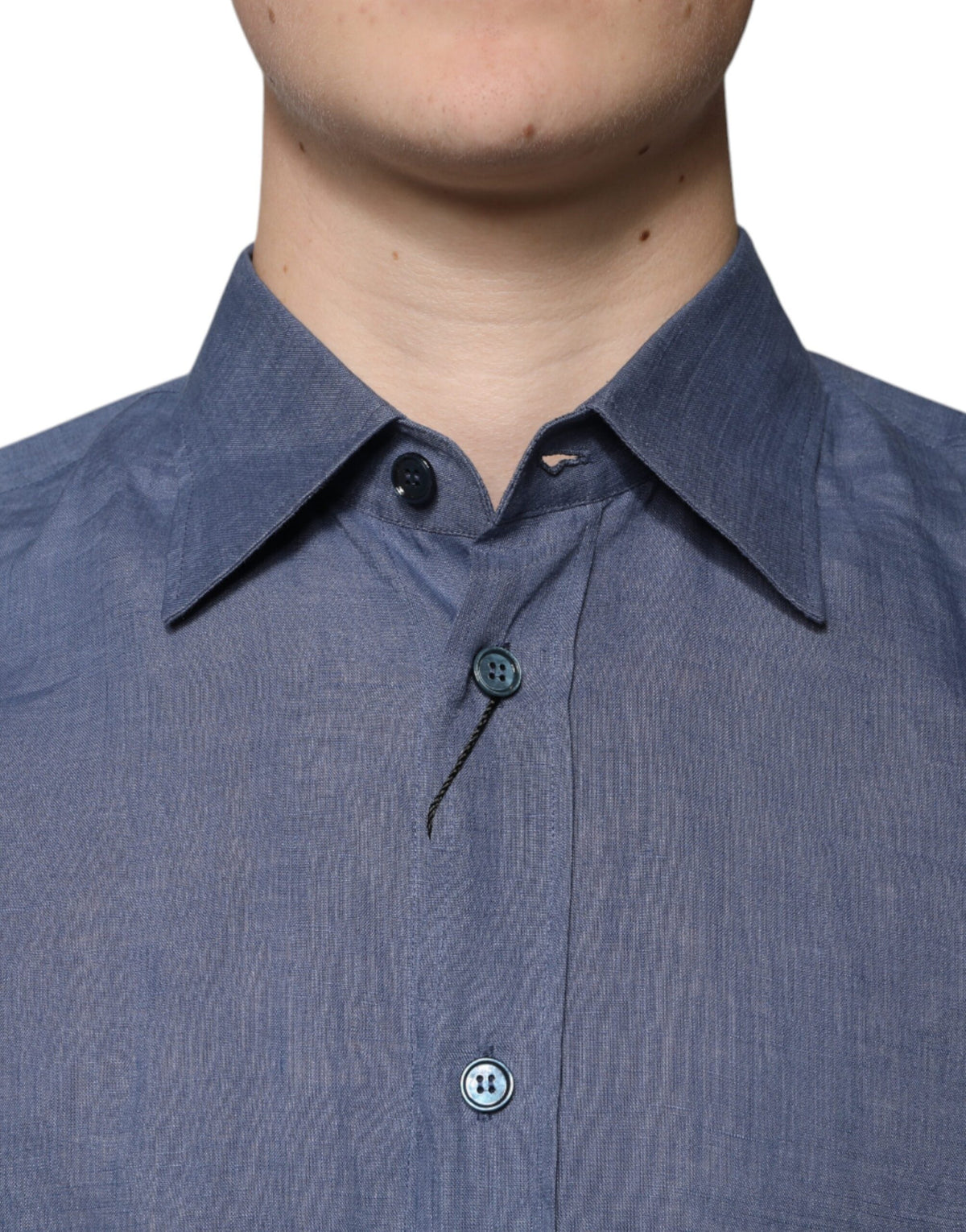 Chemise décontractée à manches longues et boutons, bleu, avec logo Dolce &amp; Gabbana