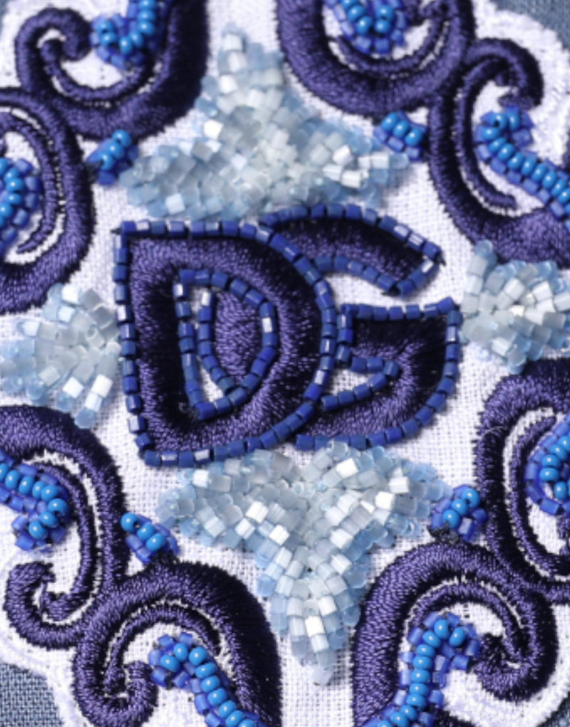 Chemise décontractée à manches longues et boutons, bleu, avec logo Dolce &amp; Gabbana