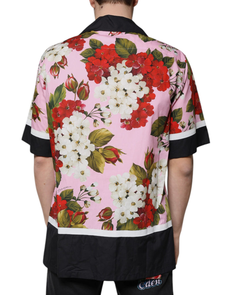 Chemise décontractée à boutons et imprimé floral multicolore de Dolce &amp; Gabbana
