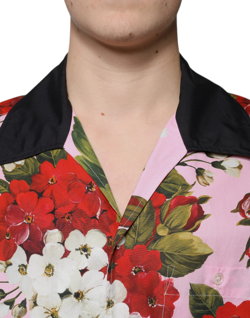 Chemise décontractée à boutons et imprimé floral multicolore de Dolce &amp; Gabbana
