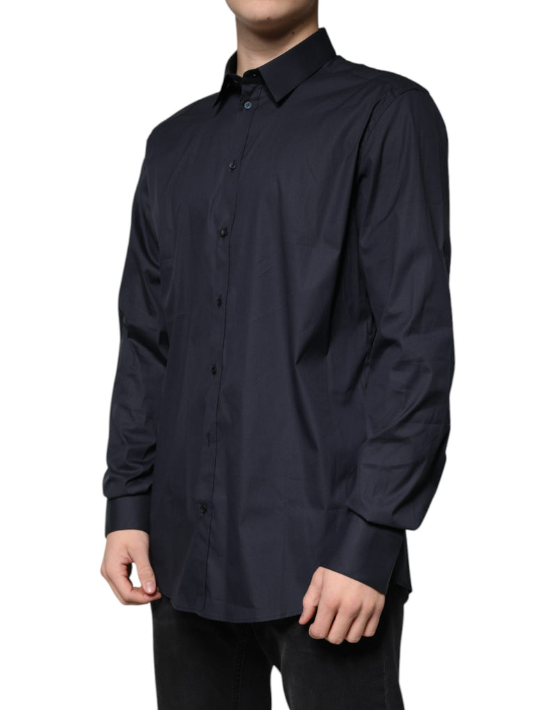 Chemise habillée dorée en coton mélangé noir de Dolce &amp; Gabbana