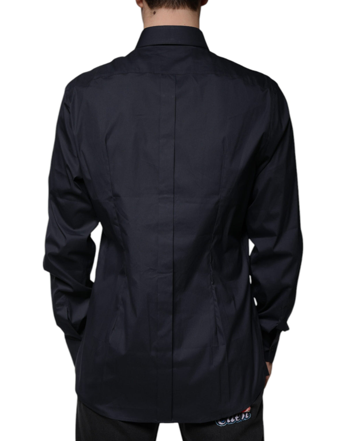 Chemise habillée dorée en coton mélangé noir de Dolce &amp; Gabbana