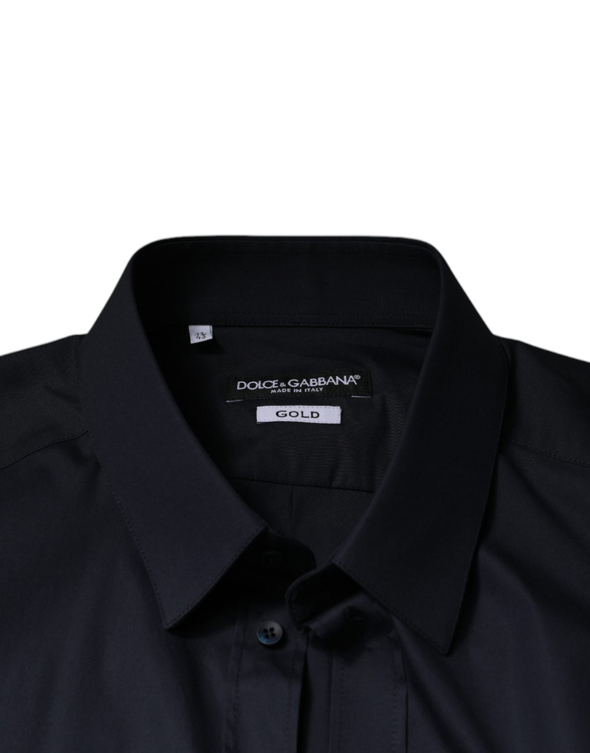 Chemise habillée dorée en coton mélangé noir de Dolce &amp; Gabbana