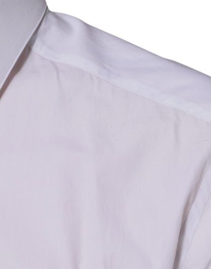 Chemise habillée homme dorée, en coton blanc, avec logo Dolce &amp; Gabbana.