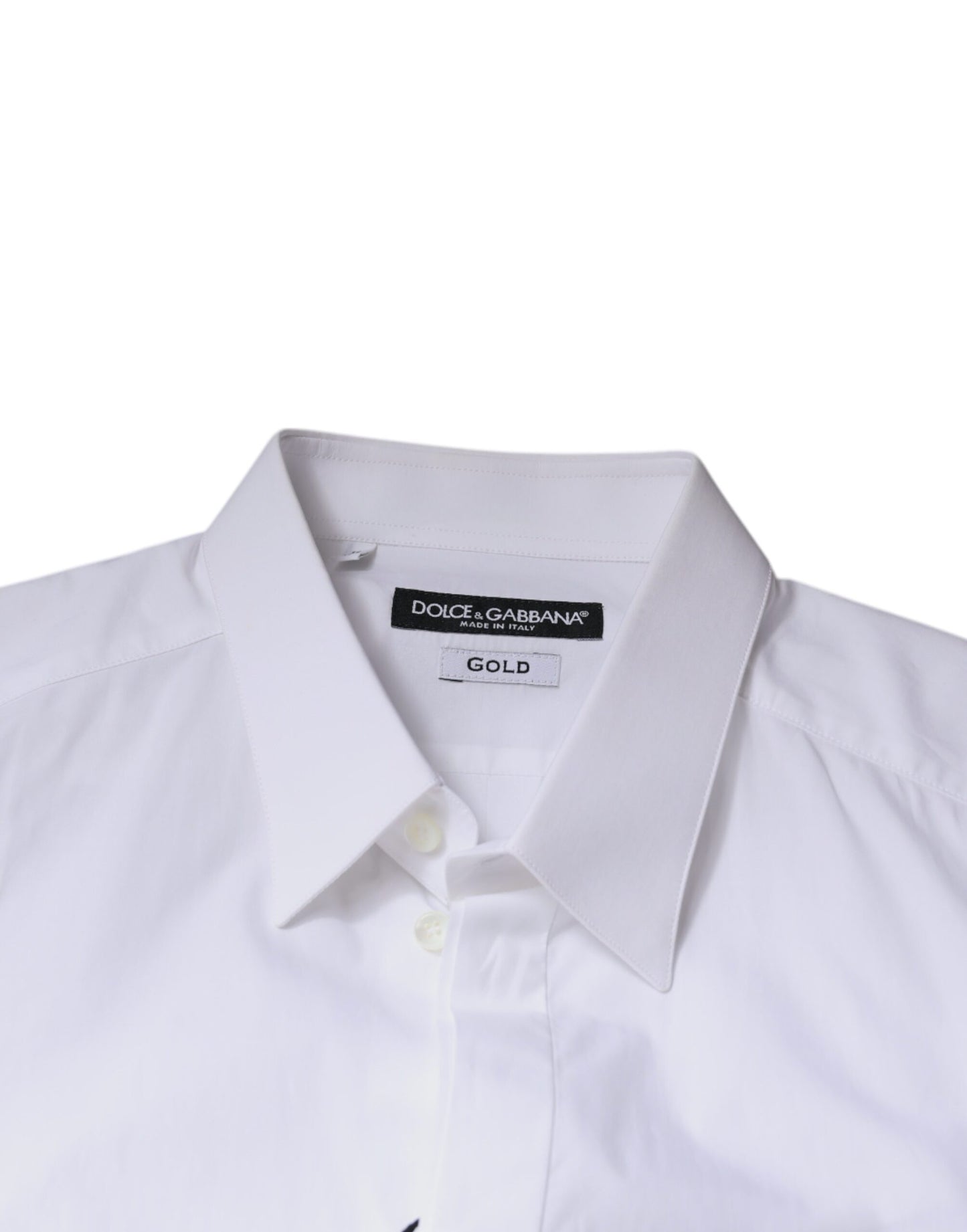 Chemise habillée homme dorée, en coton blanc, avec logo Dolce &amp; Gabbana.