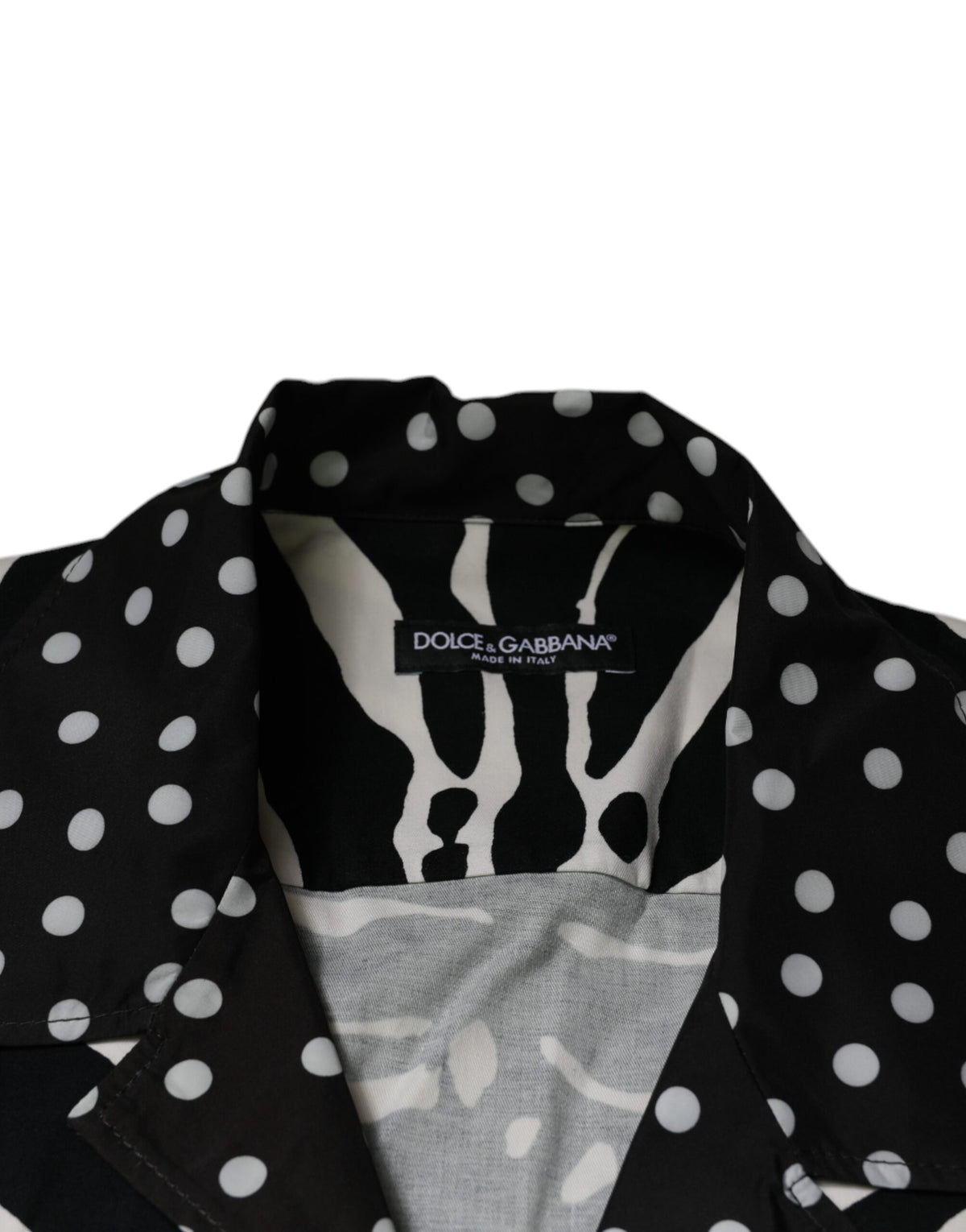 Chemise à boutons zébrée noir et blanc, taille oversize, Dolce &amp; Gabbana