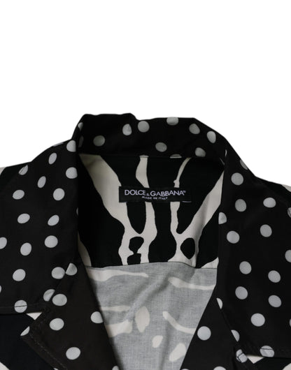 Chemise à boutons zébrée noir et blanc, taille oversize, Dolce &amp; Gabbana