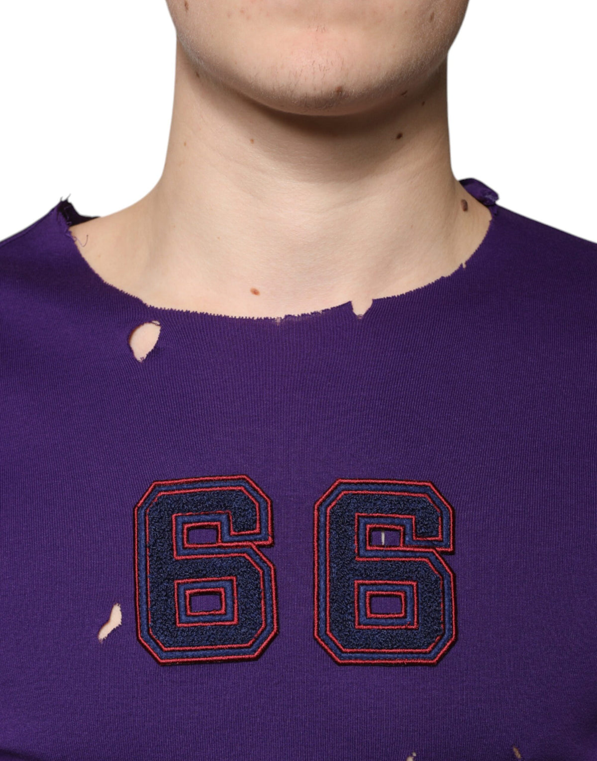 Pull en coton violet à col rond pour homme de Dolce &amp; Gabbana