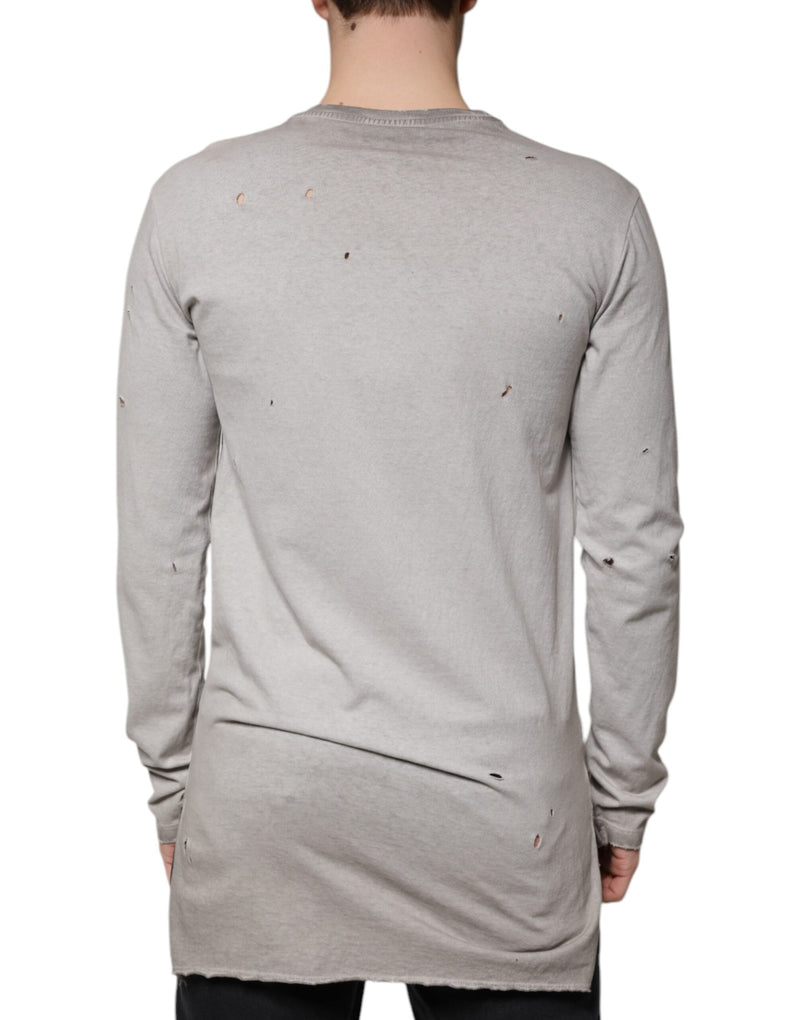 Dolce &amp; Gabbana grijze, bedrukte, katoenen crewneck-trui